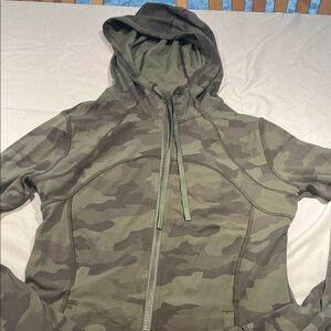 lululemon athletica green camo define hooded jacket
